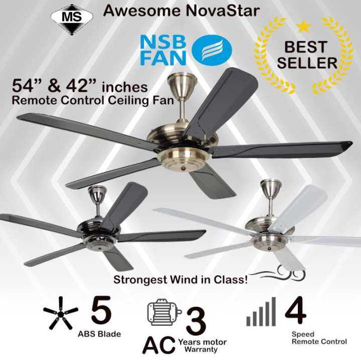 NSB Fan Xtreme Max 54” /42” Remote Control Ceiling Fan kipas Siling