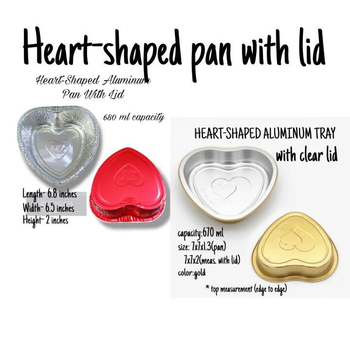 [10 PCS] Heart Shaped Aluminum Tray Pan With Lid Lazada PH