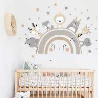 Cute Animals Wall Art Paper Stickers for baby nursery decorations