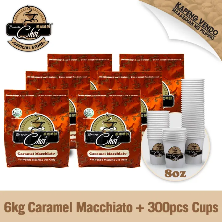 Barista Choi Vending Machine Supplies 6kg Caramel Macchiato and 300pcs