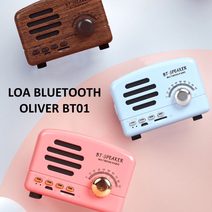 Loa Bluetooth Mini OLIVER BT01 Loa Vân Gỗ Cổ Điển Đồ Decor Bàn Học ...