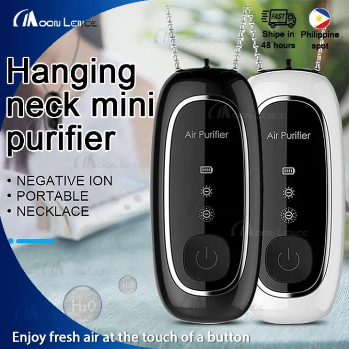 Spot the Philippines】Wearable Air Purifier Necklace Mini hanging neck  Portable Remove smoke dust and PM2.5 Negative Ion Sterilizer Release 120  million negative ions Small Mini Smoke Purifiers For Adult Children Home |