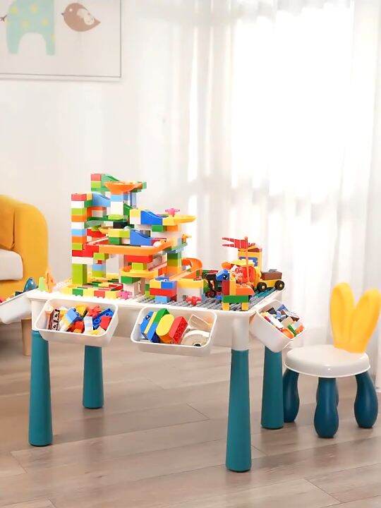 Building Blocks Table Set with 502pcs Blocks Table Build and Play Set