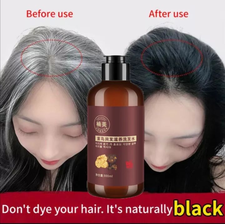 Polygonum Black Hair Shampoo Permanent Effective Herbal Natural ...