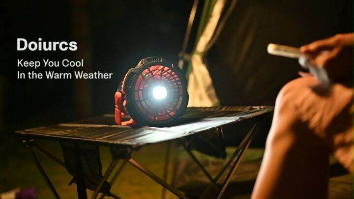 Camping Fan with LED Lantern, 7800mAh Rechargeable Portable Tent Fan with  Remote Control, Power Bank, 180°Head Rotation, Perfect Quiet Battery  Operated USB Fan for Picnic, Barbecue, Fishing 