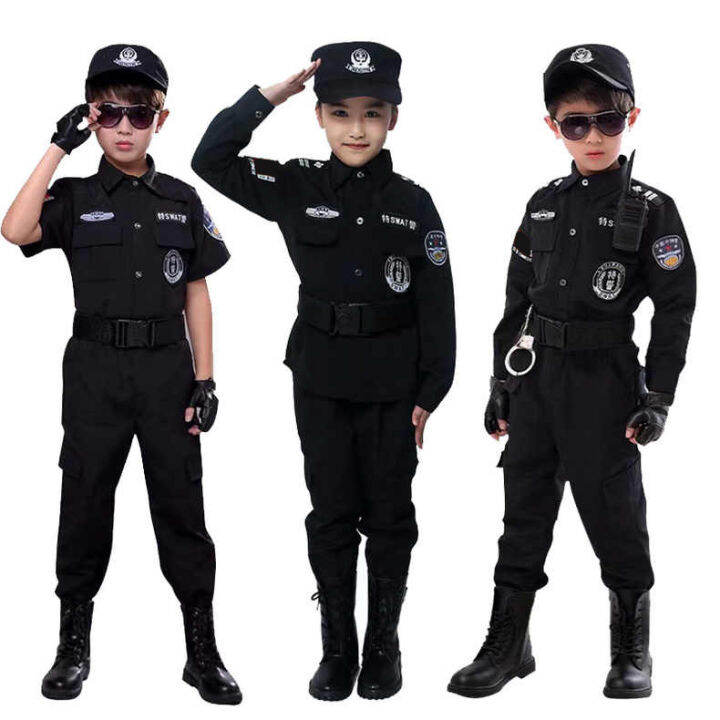 Rabbite Officer Career Police Costume For Kids Boys Girls Swat Uniform 