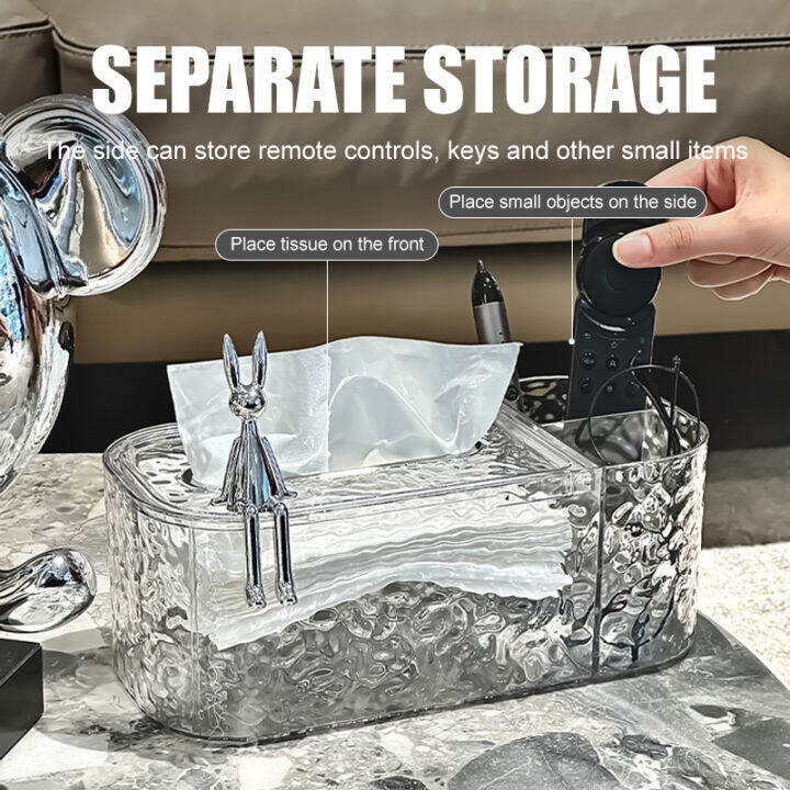 Light Luxury Transparent Tissue Holder Box Toilet Paper Roll Tissue Box