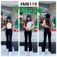 New Vintage ?กางเกงยีนส์ขาม้าผ้ายืด ป้ายวินเทจ 8119 มี3สีให้เลือก