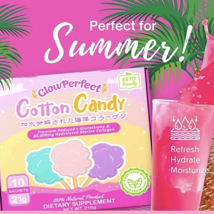 Glow Perfect Cotton Candy Premium LGlutathione and 80,000mcg Collagen