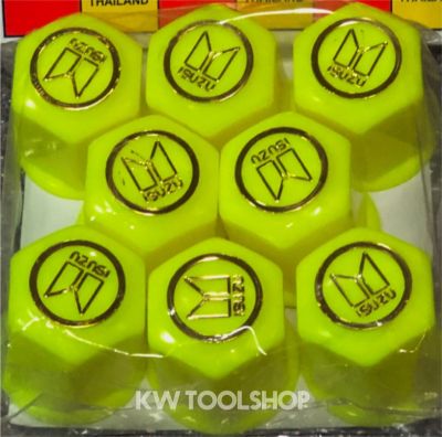 THL ฝาครอบน็อตล้อเบอร์41 รุ่นพิมพ์ลายISUZU #  สีเหลือง(ราคาต่อชุด 8 ฝา)