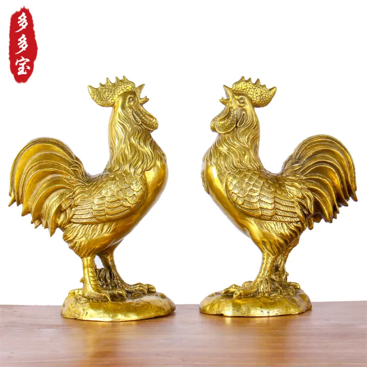 Copper Rooster Decoration Pure Copper Chicken Handicraft Home