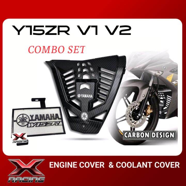 XRACING ENGINE COVER + RADIATOR COVER COOLANT COVER PVC Carbon Black