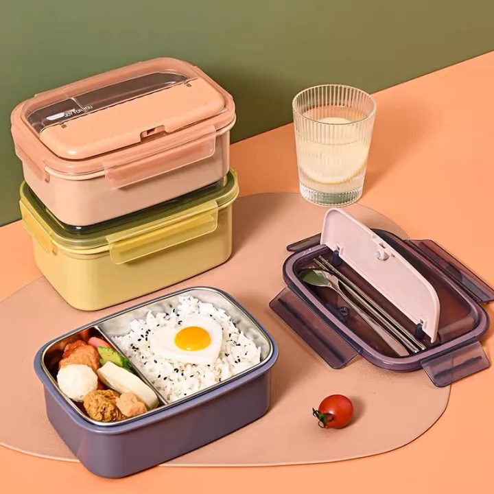304 Stainless Steel Lunch Box LeakProof Bento Box Dinnerware Set