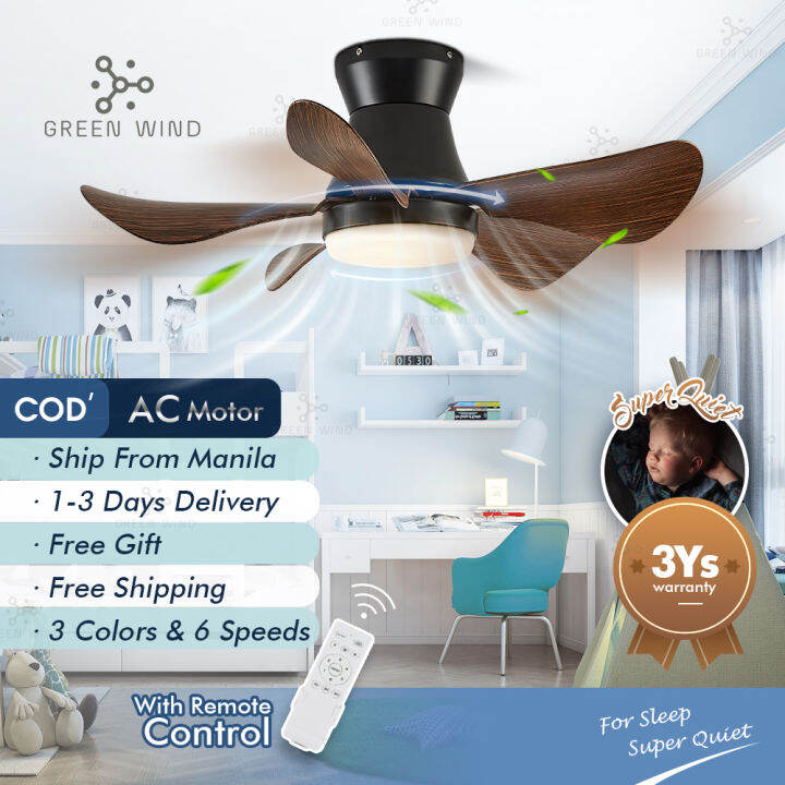 Green Wind 29 inch AC Ceiling Fan with Light LED Modern Design Ceilings