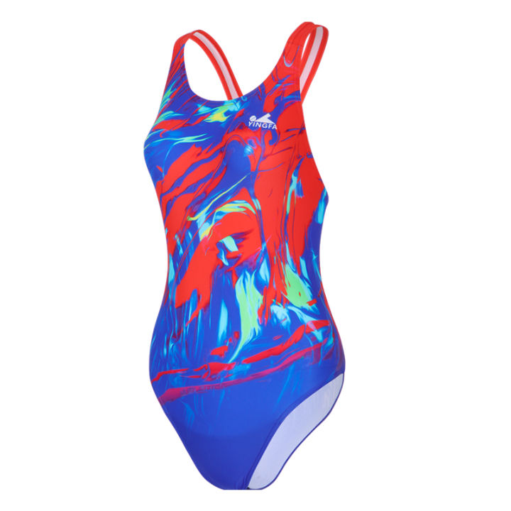 yingfa-yingfa-ชุดว่ายน้ำวันพีซใส่แข่งสำหรับผู้หญิงแบบใหม่ปี638-656ชุดว่ายน้ำลายดอกยืดหยุ่นสูง