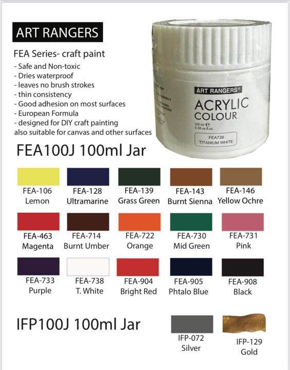 Acrylic Paint Jar 100ml ART RANGER Lazada PH
