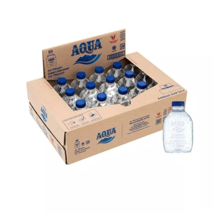 12 Botol Aqua Cube Air Mineral 220 Ml Lazada Indonesia 6016