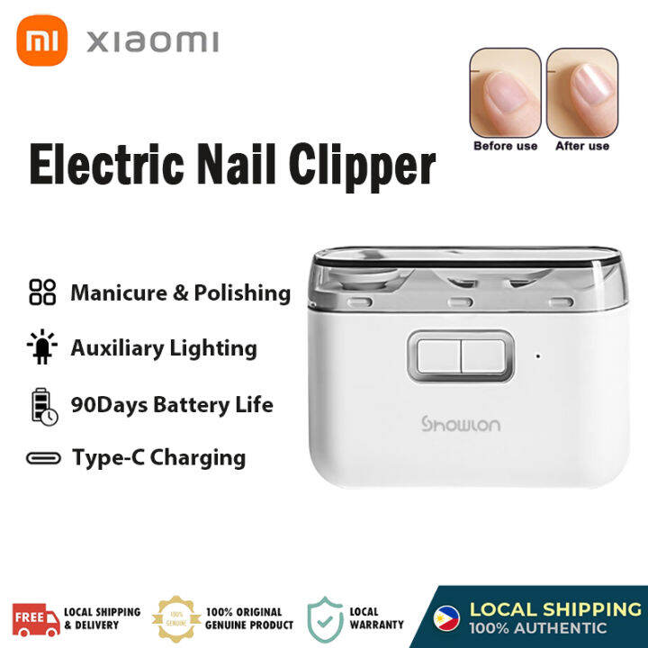 Xiaomi Showlon Electric Automatic Nail Clippers Nail Polisher With Light Trimmer Nail Cutter