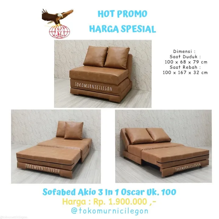 SOFABED AKIO BROWN 3 IN 1 UK. 100 Lazada Indonesia