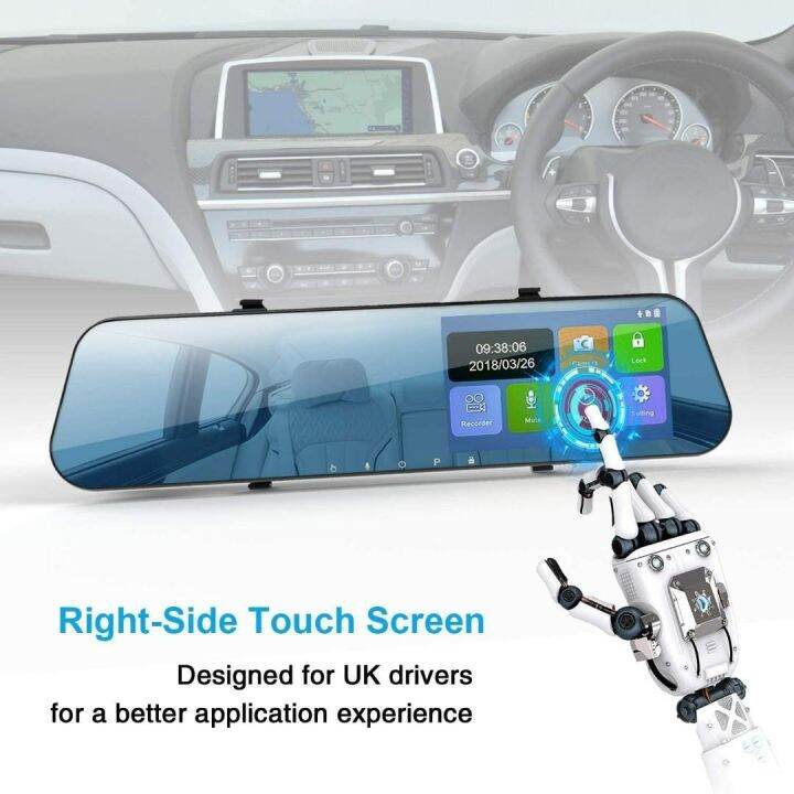 (SG shop) Dudubell mirror dash cam screen size with rear view camera in