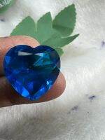 บลูโทพาสย พลอยอัด   TITANIC BLUE TOPAZ STONE พลอย100% LAB MADE กะรัต 17X17 มิลลิเมตร..(1 เม็ด) MM  10 CARATS รูป HEART สะอาดตา (1pcs)