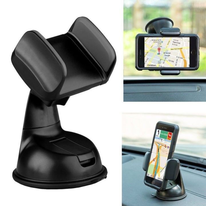 ที่ยึดโทรศัพท์มือถือในรถยนต์-ที่ตั้งมือถือในรถ-แท่นจับมือถือในรถ-แบบติดดูดกระจก