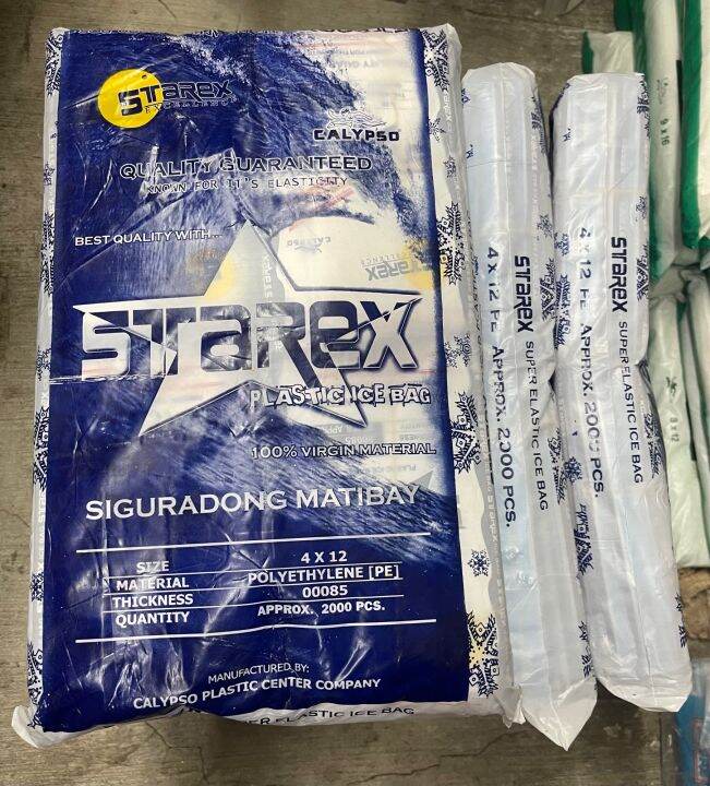(2000pcs) Starex PLASTIC ICE BAG 4x12 CLEAR PE Lazada PH