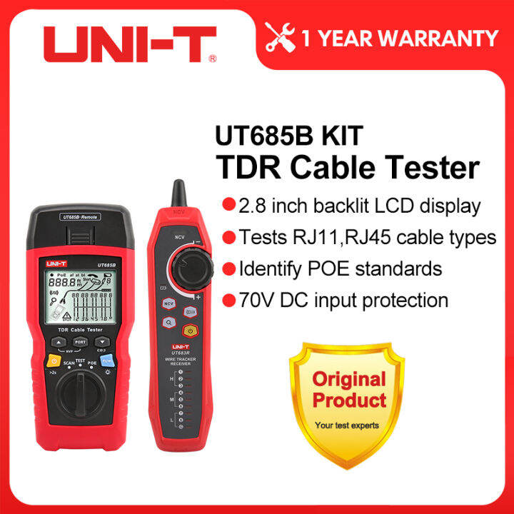 UNI-T Network Cable Tester TDR UT685B KIT Cable Tracker Lan Tester RJ45 ...