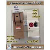 ชุดแผงควบคุมไฟ คัทเอ้าท์ช้าง 60A พร้อมตัวตัดไฟอัตโนมัต ประกอบเสร็จ