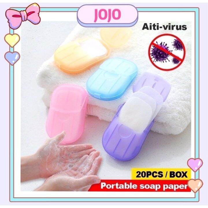 20Pcs/box Anti Virus Travel Disposable Soap Tablets Boxed Soap Paper ...