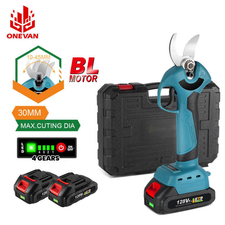 30mm Brushless Electric Pruner 4 Gears Cordless Handheld Orchard Shrub
