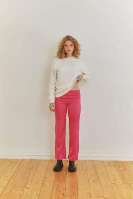 mmade satin trousers-paradise pink