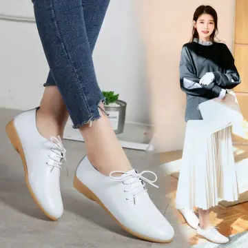 White flats women's on sale shoes