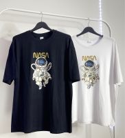 Vone เสื้อยืด คอตตอน และโพลิเอสเตอร์ NASA นักบินอวกาศคอกลม แขนสั้น แฟชั่นและการพักผ่อน S92