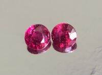 Ruby 0.78cts 4mm round shape 1 pair 2 pieces 100% natural gemstone ทับทิม 0.78 กะรัต ทรงกลม 4 มม. 1 คู่ 2 ชิ้น หินธรรมชาติ 100%