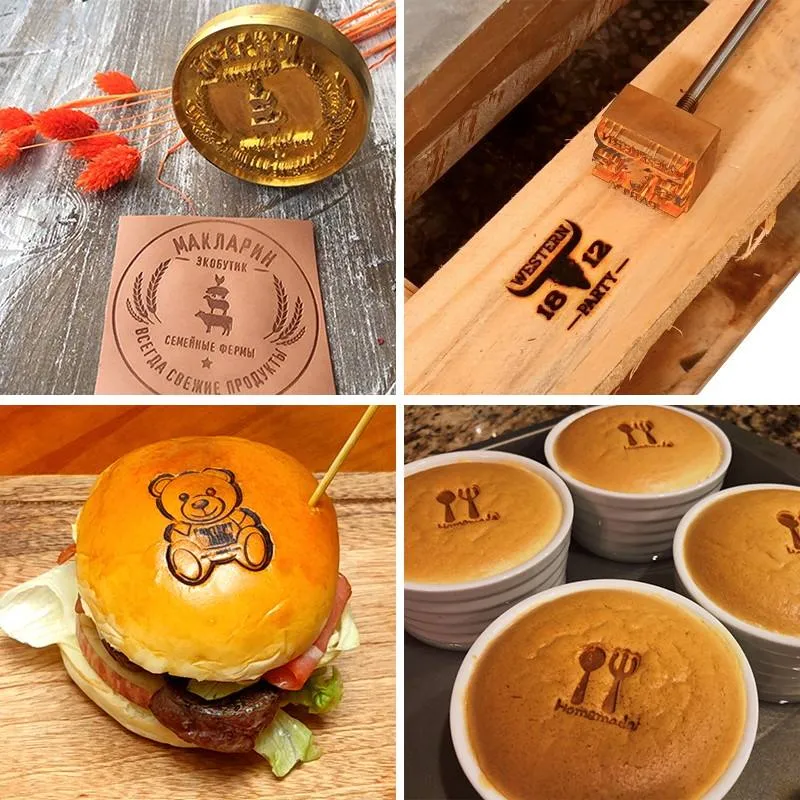 Custom Burger Stamp BBQ Branding Personalised Bread Stamp for