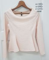 ?2hand เสื้อคอกลม แขนยาว สีโอรส ป้าย h&amp;m / size m