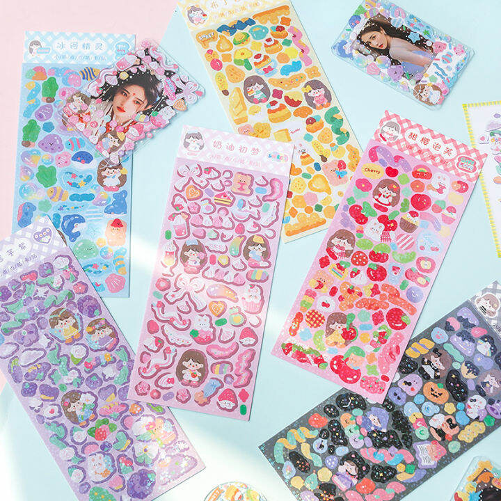 Korean Ins Cute Girl Korean Goo Card Stickers Bobo Hand Account DIY ...