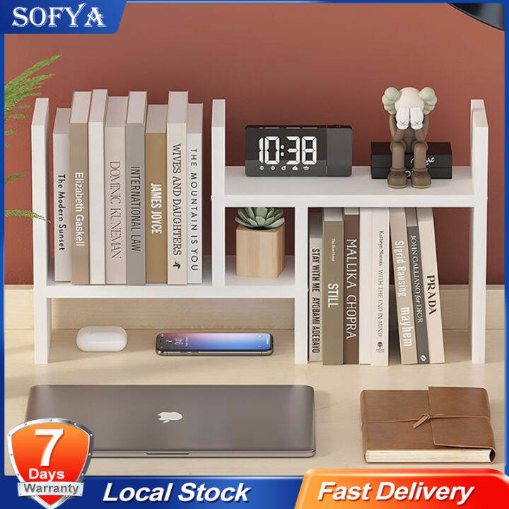 Sofya Adjustable Multipurpose Table top rack Book Shelf Table Organizer