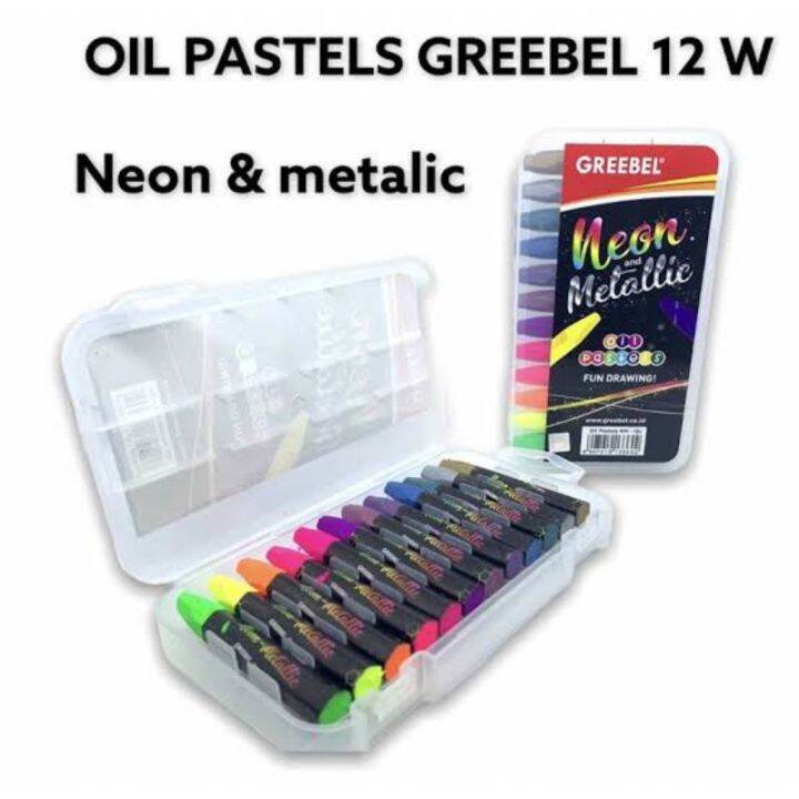 crayon oil pastel greebel metalic fluorescent neon Lazada Indonesia