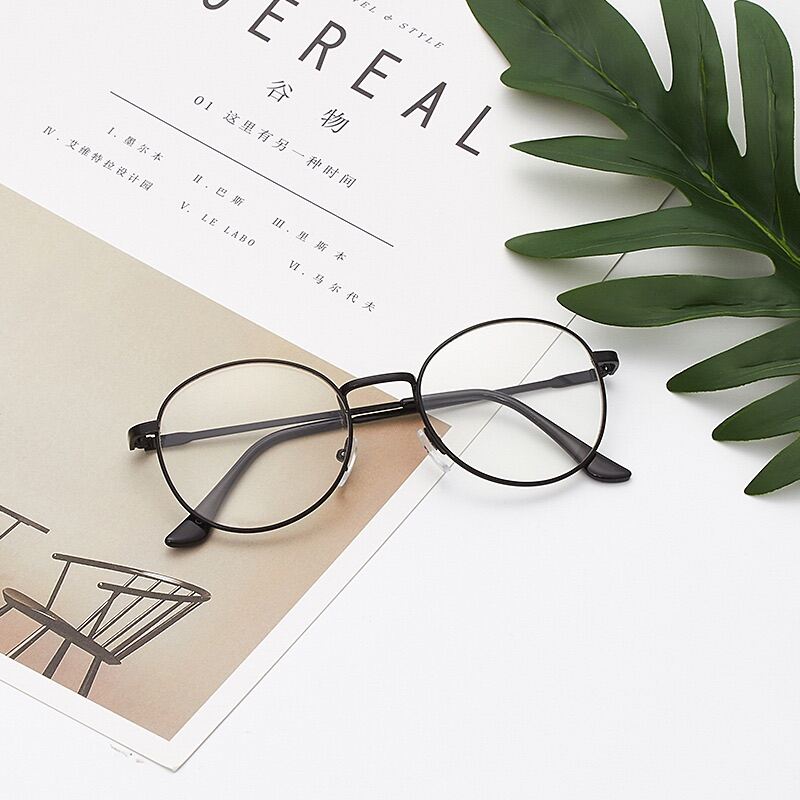 Korea Style Unisex Spectral Frame Clear Lens Round Glasses Fashion Simple Design Frame Glasses No Power Cermin Mata