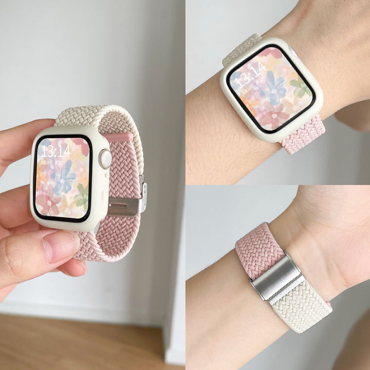 psnld-สายนาฬิกาเหมาะสำหรับ-apple-iwatch8-7-6สายนาฬิกาไนลอนถักสำหรับผู้หญิงในฤดูร้อน-s8s7s6สายนาฬิกา-iwatchse-สร้างสรรค์-iphonewatch-น่ารัก-applewatchs8