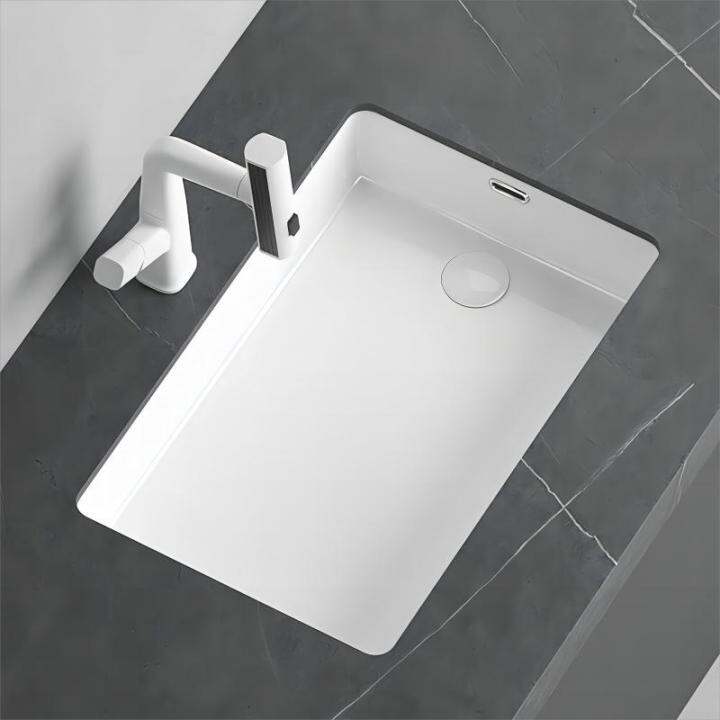 Household Embedded Undercounter Basin Ceramic Side Water Wash Basin