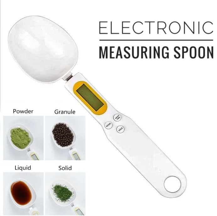 Electronic Measuring Spoon Adjustable Digital Spoon Scale Weigh up 1-500g  Digital Kitchen Spoons Large LCD Display Measurements Ounces Grams Karats
