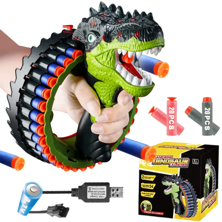 Dinosaur Annular Electric Ball Bullet Launcher PU Soft Bullet Fire ...