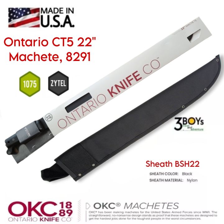 มีด-ontario-machete-ct5-ขนาด-22-หนา-3มม-มีดเดินป่าคู่ตัวของทหารอเมริกา-nbsp-พร้อมปลอกผ้าไนลอนสีดำ-nbsp-made-in-u-s-a-8291