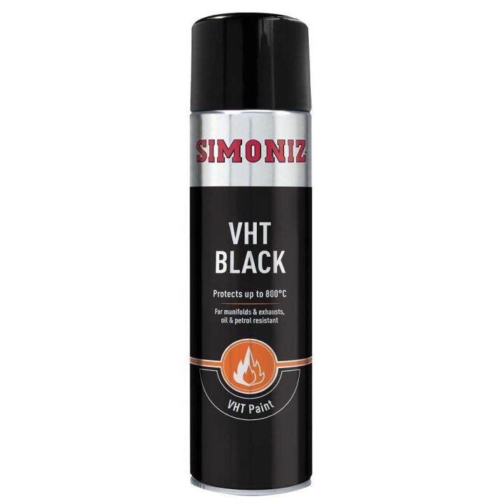 Simoniz VHT (Very High Temperature) Spray Paint 500ml Black/Silver/Red