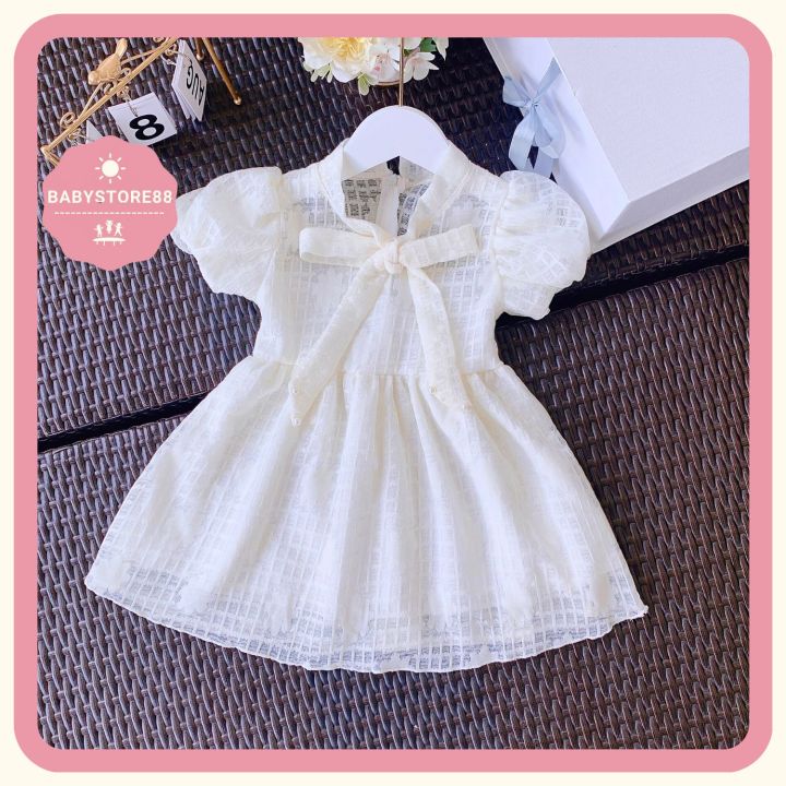 Váy trắng cho bé gái - V44 - BABYSTORE88 đầm ren công chúa trẻ em ...