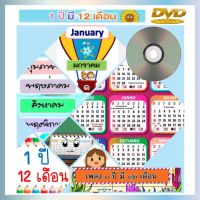 เพลงเด็ก DVD 1 ปีมี 12 เดือน (12 months of the year) บทเพลงความรู้ สะกดพร้อมคำอ่าน สื่อการเรียนรู้เสริมทักษะทางภาษา (รหัส AY060 )