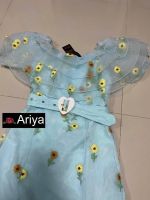 Ariya ❤️ พร้อมส่ง 2XL ❤️ เดรสยาว ปาดไหล่ สีเขียว ปักดอกไม้ทั้งชุด พร้อมเข็มขัด เสื้อผ้าไซร์ใหญ่ เสื้อผ้าสาวอวบ Plussize ใส่งานแต่ง เพื่อนเจ้าสาว ชุดออกงาน ชุดไปงาน